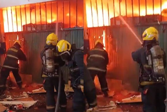 Se prendió fuego un depósito de madera en zona sudoeste