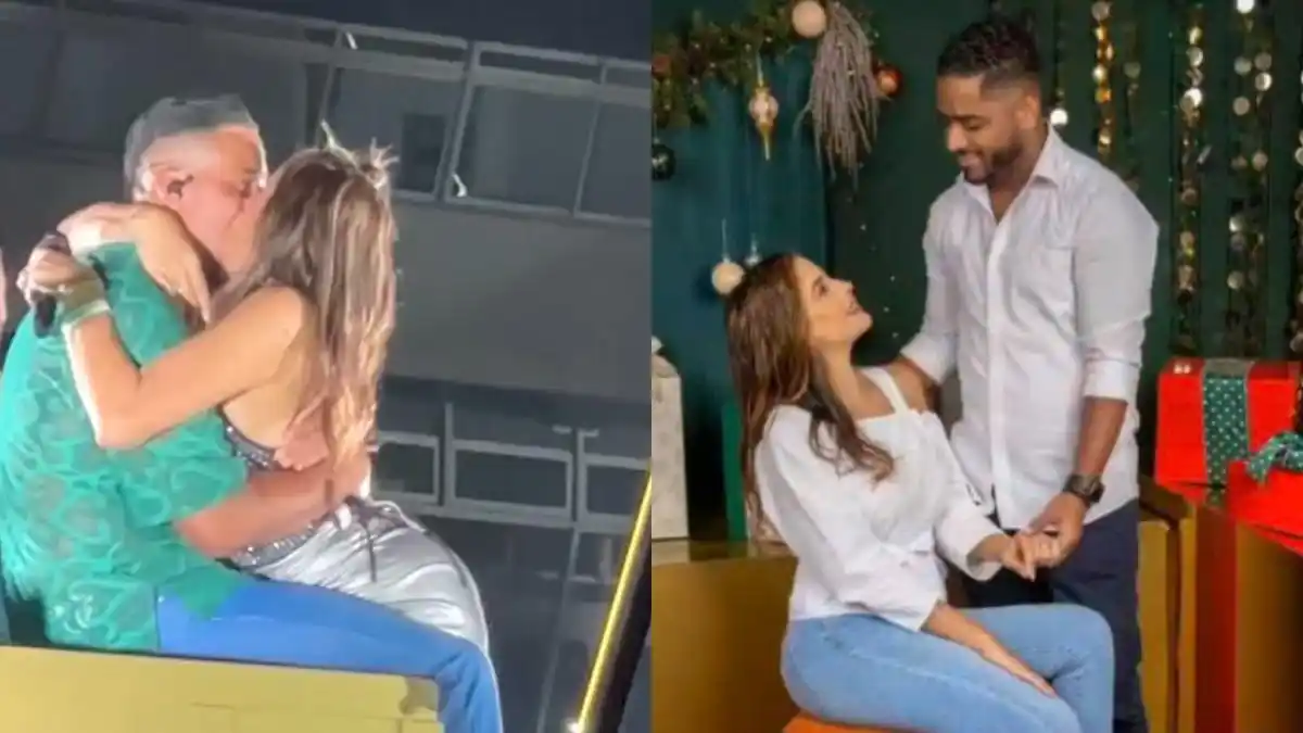 Mirá el video del momento en que una fanática le da un beso a Romeo Santos en pleno concierto.