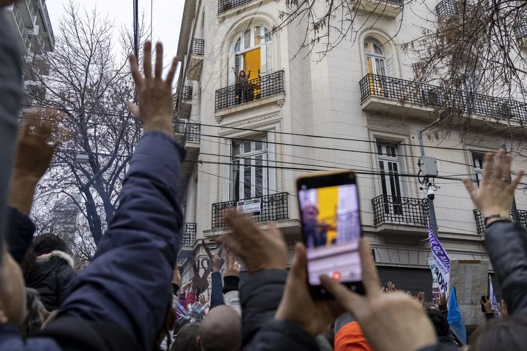 Cristina Kirchner en el balcón