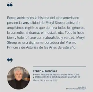 Pedro Almodóvar elogió a Meryl Streep. Foto Instagram