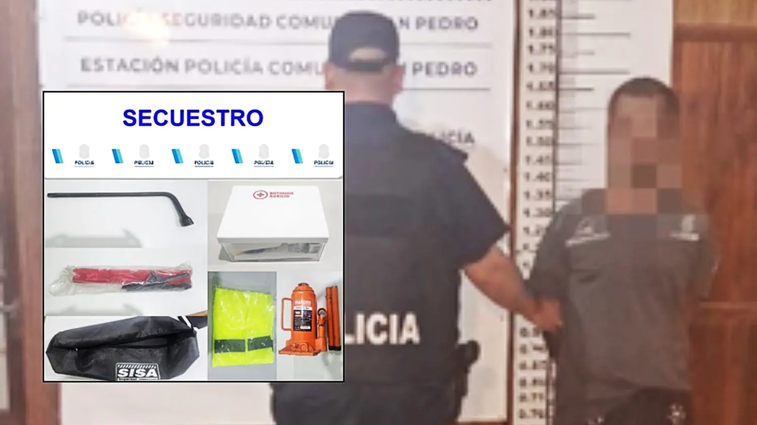 El delincuente logró apoderarse, por pocos minutos, de varios elementos del interior de un automóvil.