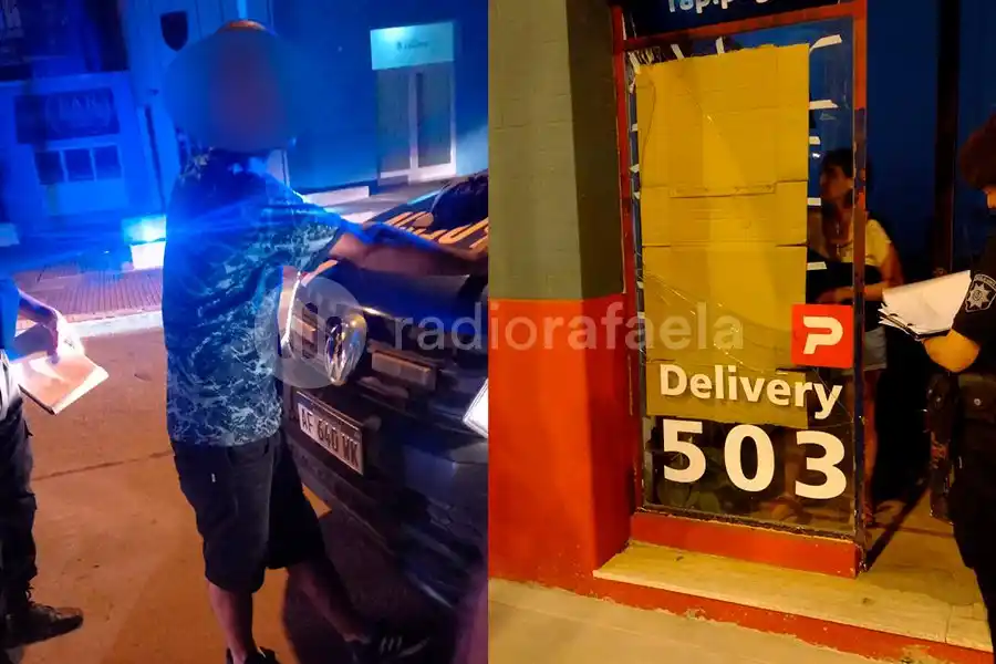 Rompió la vidriera de un local céntrico y fue identificado a las pocas cuadras