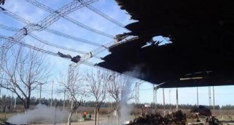 Destrucción total en un lavadero de batatas