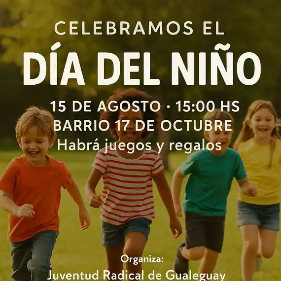 La Juventud Radical celebrará el Día del Niño en el barrio 17 de Octubre