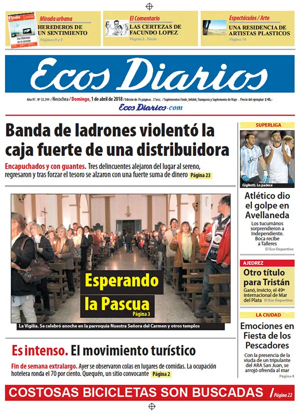 Tapa del 1 de abril de 2018