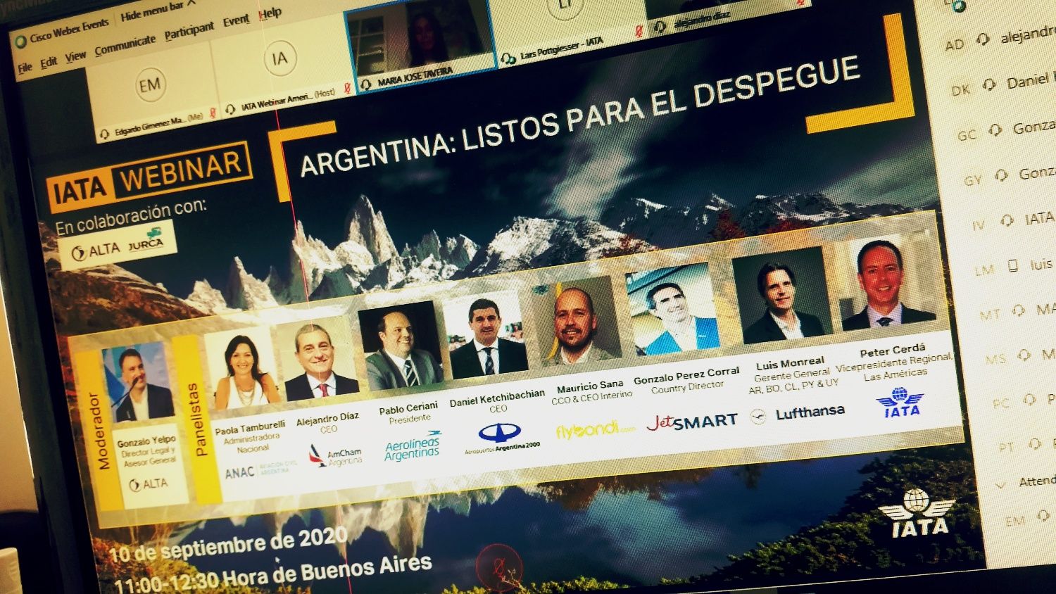 Lo más destacado del webinar de IATA/ALTA junto a la ANAC, Aerolíneas Argentinas, Flybondi, JetSMART, AA2000 y Lufthansa