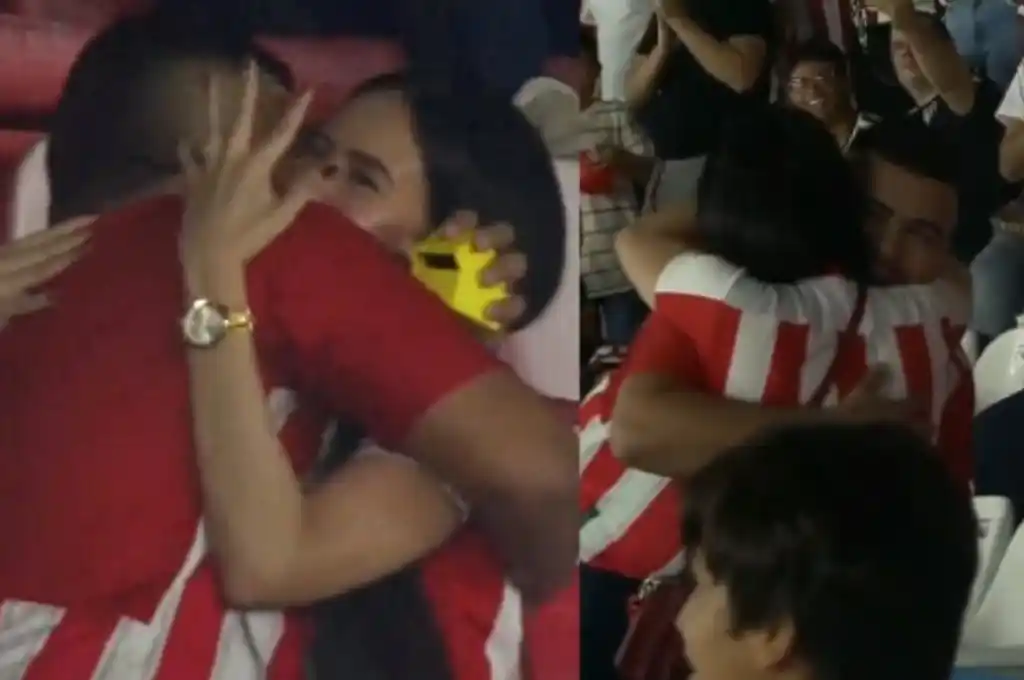 El momento quedó registrado por las cámaras de Win+ y se viralizó rápidamente en redes sociales.