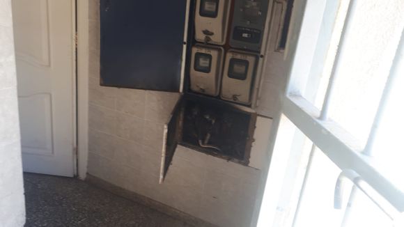 Fonavi I: incendio en la zona de medidores de electricidad del Monoblock 12