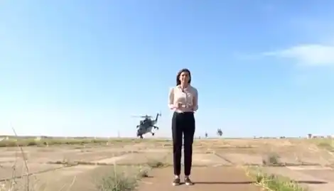 Una periodista casi es decapitada por un helicóptero