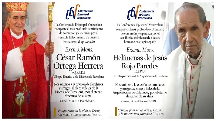 MUEREN DOS OBISPOS EMÉRITOS en menos de 24 horas : uno de ellos por coronavirus