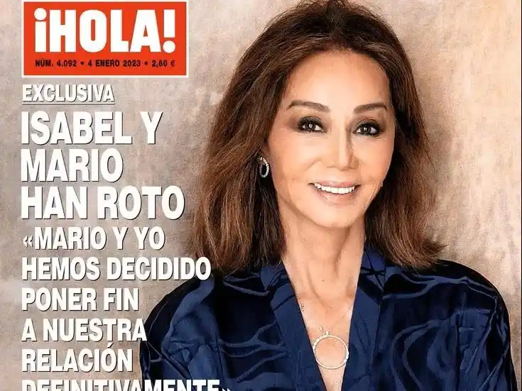 Final. Isabel Preysler al anunciar su ruptura con Vargas Llosa en 2023. Imagen: Gentileza ¡Hola!