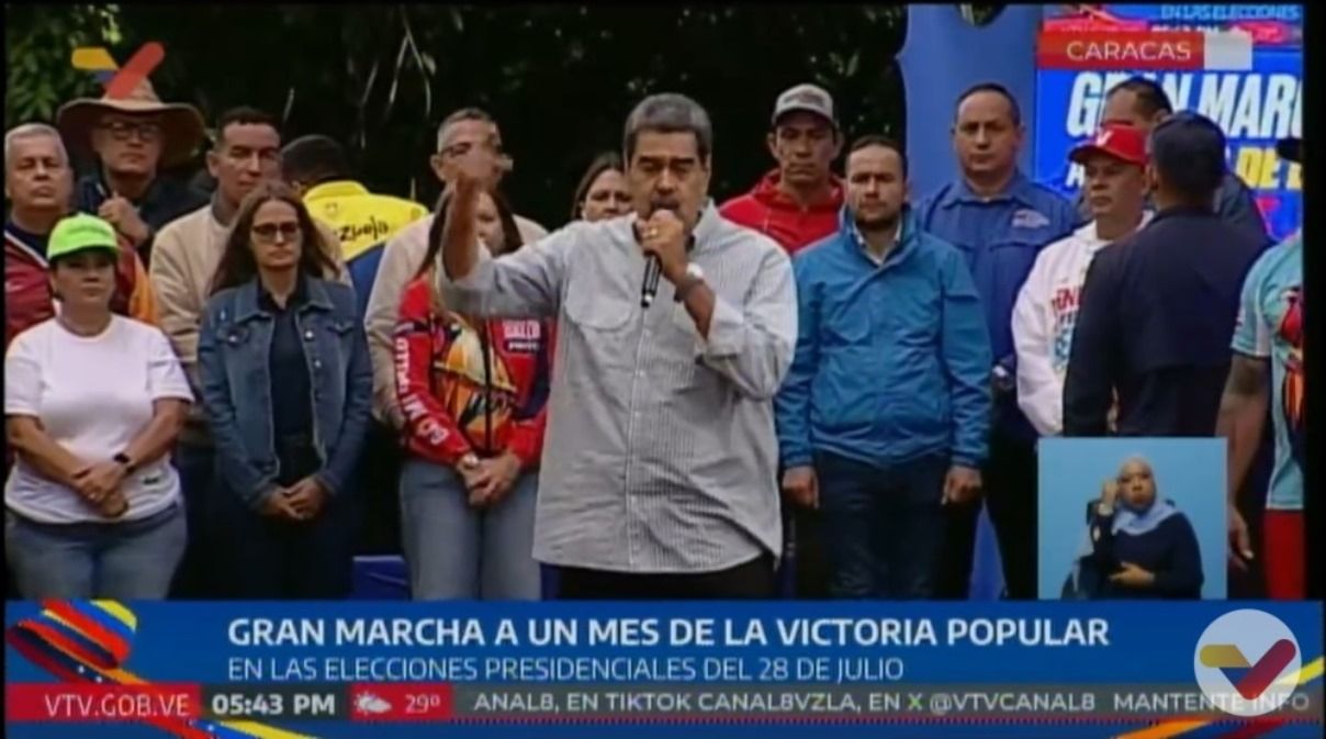 Maduro confiado asegura que María Corina «se espichó» y que Edmundo González está preparando las maletas