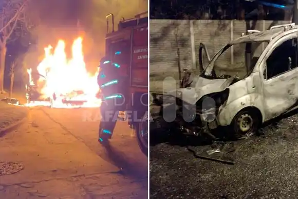 VIDEO | Un remis que se encontraba en servicio sufrió un desperfecto y se prendió fuego completamente