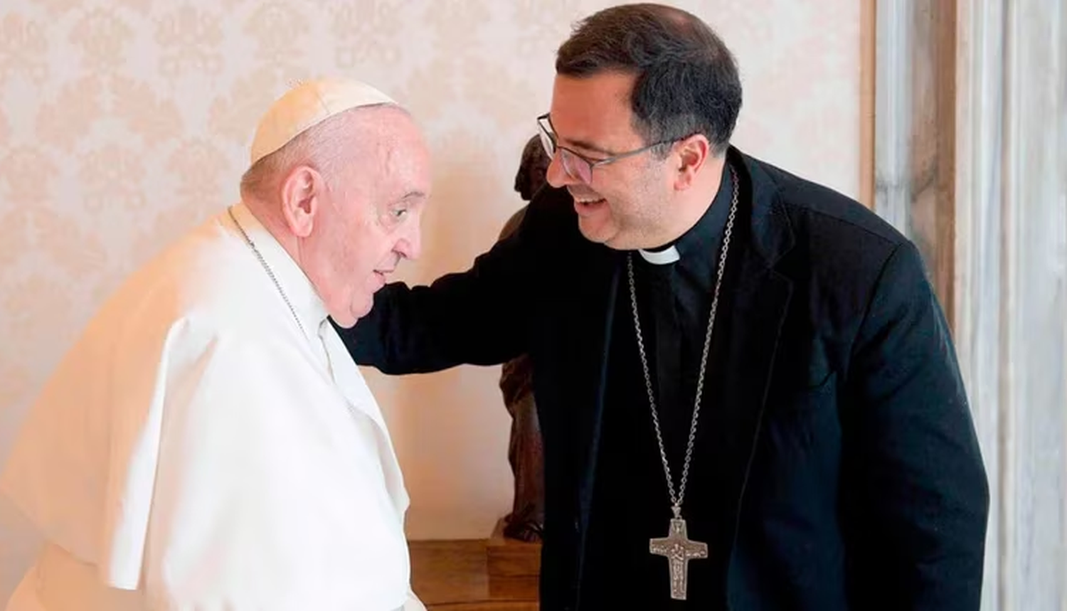 Monseñor Mestre junto al Papa Francisco (Diocesis de Mar del Plata).