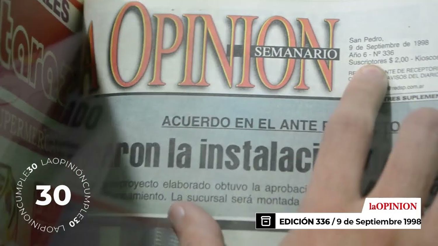 30 años de La Opinión: la tapa del 9 de septiembre de 1998