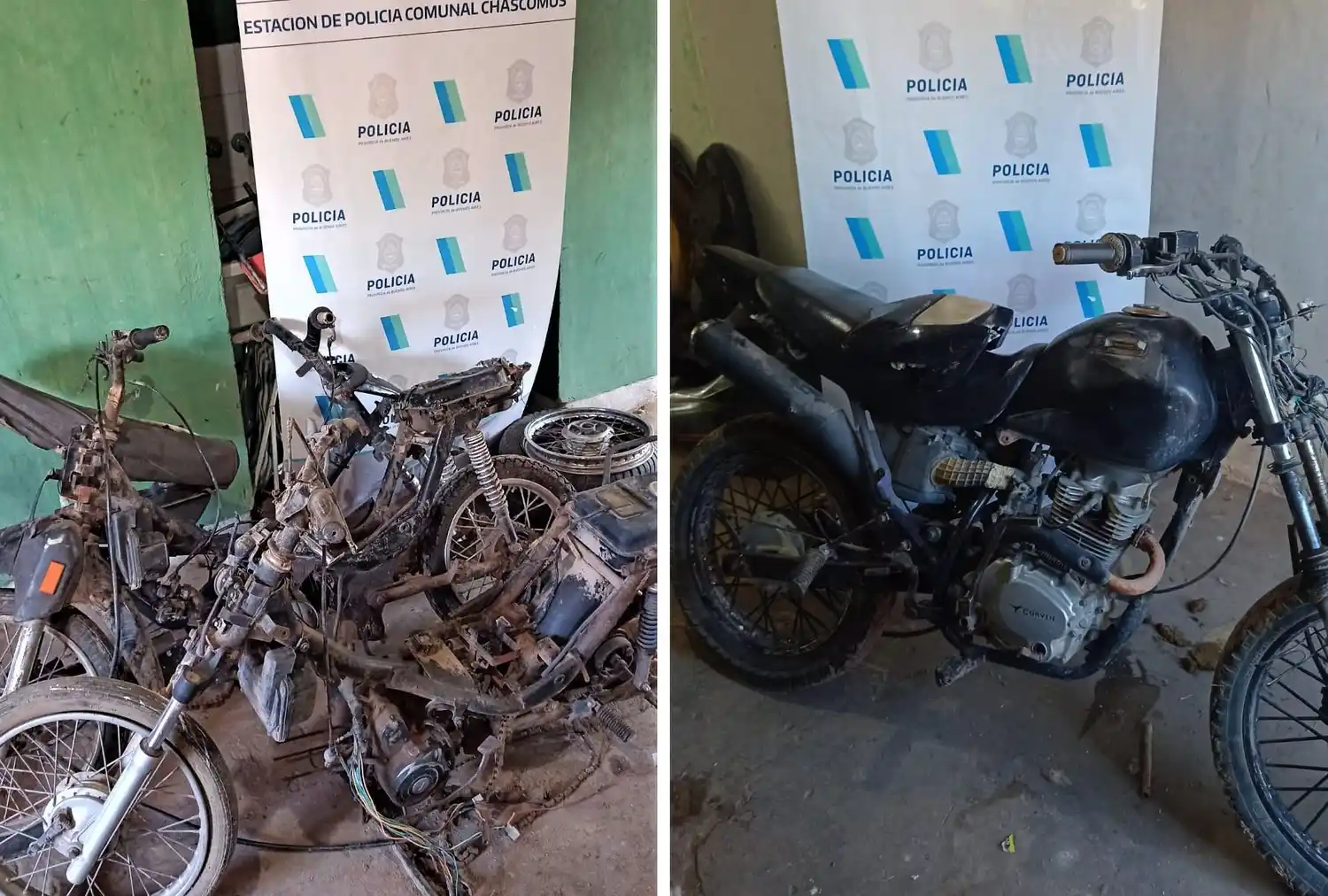 En allanamiento en barrio 30 de Mayo se recuperó una moto y se incautaron cuadros de motovehículos