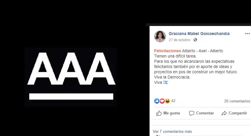 "Alberto- Axel- Alberto": El repudiado posteo de una concejal de Las Flores ironizando con la Triple A