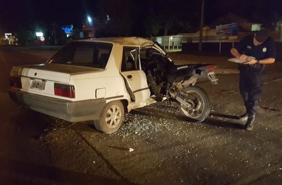 Un motociclista resultó herido en un fuerte choque en la ruta 88