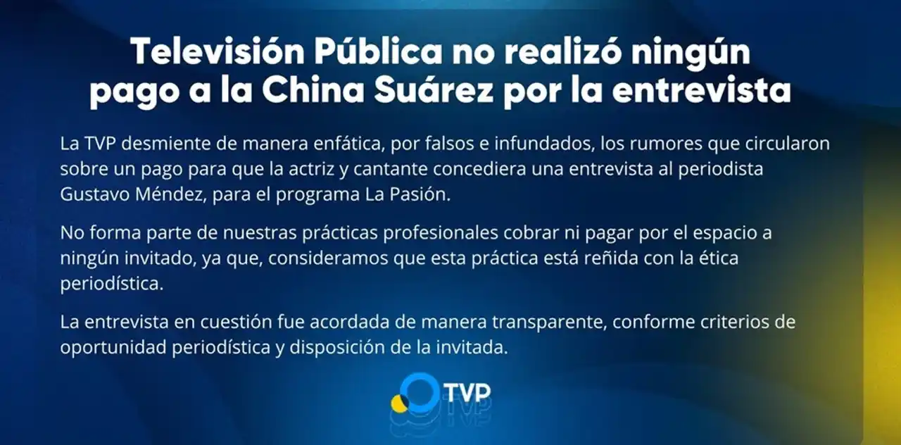 El comunicado del canal