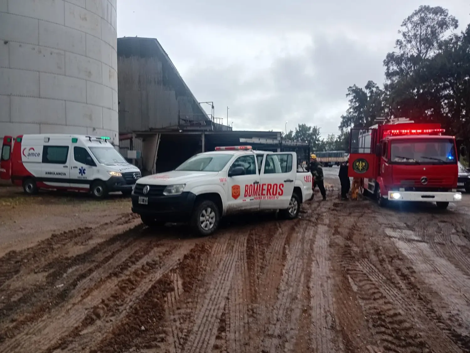 Rescataron aun operario en cerealera.