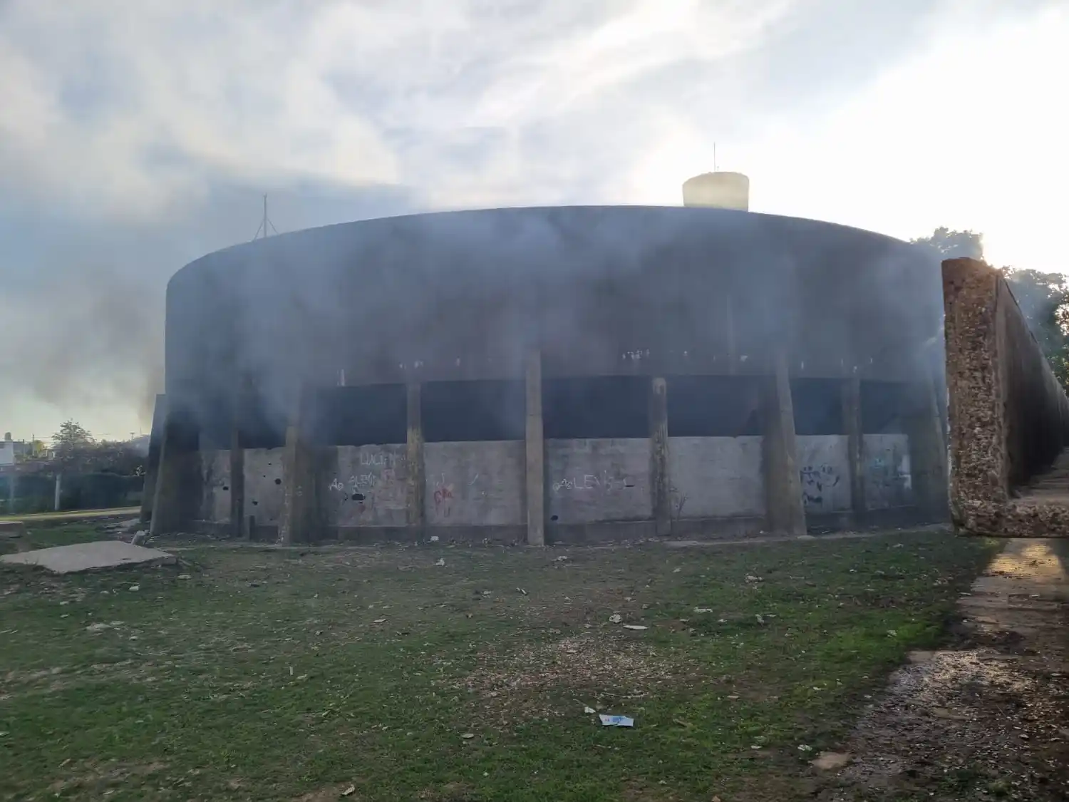 Incendio en la explanta depuradora