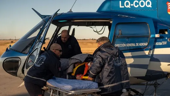 Córdoba: rescataron en helicóptero a un turista que se accidentó con el cuatriciclo en el cerro Champaquí