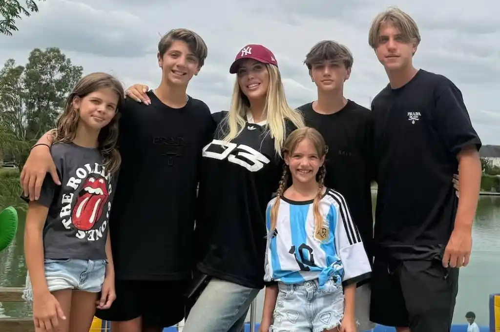 Wanda Nara junto a sus hijos