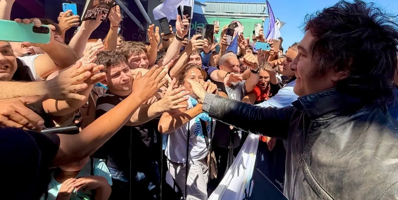 El presidente Javier Milei estuvo en Santa Fe en octubre, en el marco de la campaña electoral. Foto: Achivo