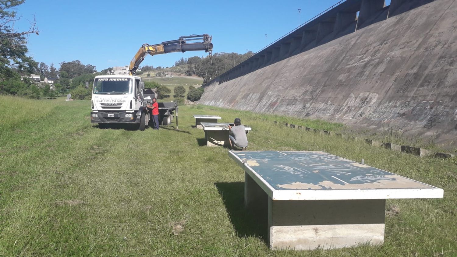 Tras el pedido hecho por la Academia, reubicaron las mesas de ping pong en la zona del Lago del Fuerte