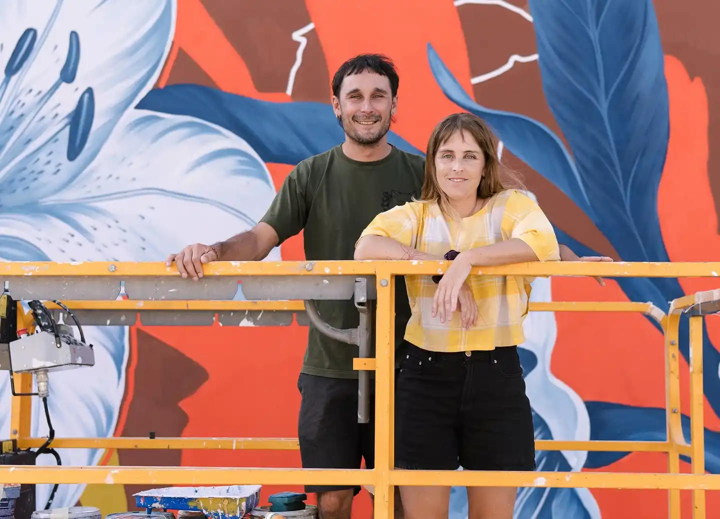 Ciclope deja su huella en Europa: los muralistas Pilar Tolosa y Julián Razquin participaron del Saladina Fest en Mallorca