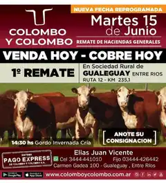 Hoy se realizará el remate de la firma Colombo y Colombo