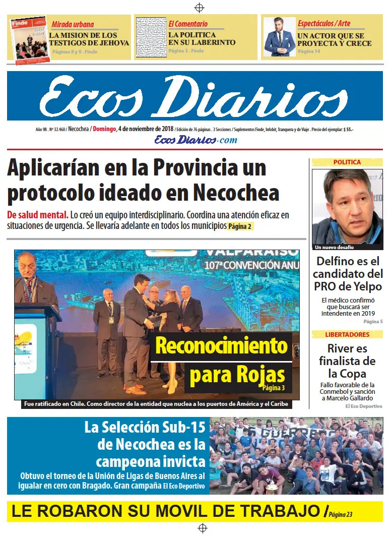 Tapa del 4 de noviembre de 2018