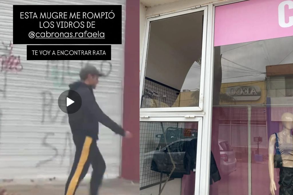 “Esta mugre me rompió los vidrios”: denunciaron daños en la vidriera de un local de ropa