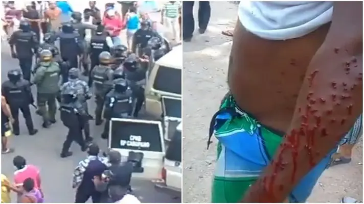 GAS DEL BUENO y perdigones: régimen reprime protesta por gas doméstico en Carúpano
