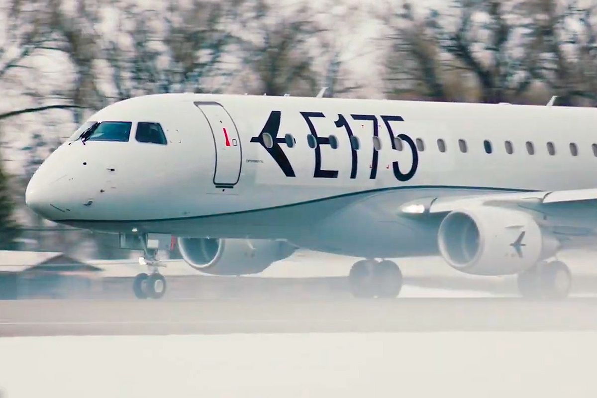 Embraer realizó una serie de vuelos experimentales con el jet E175E-1.