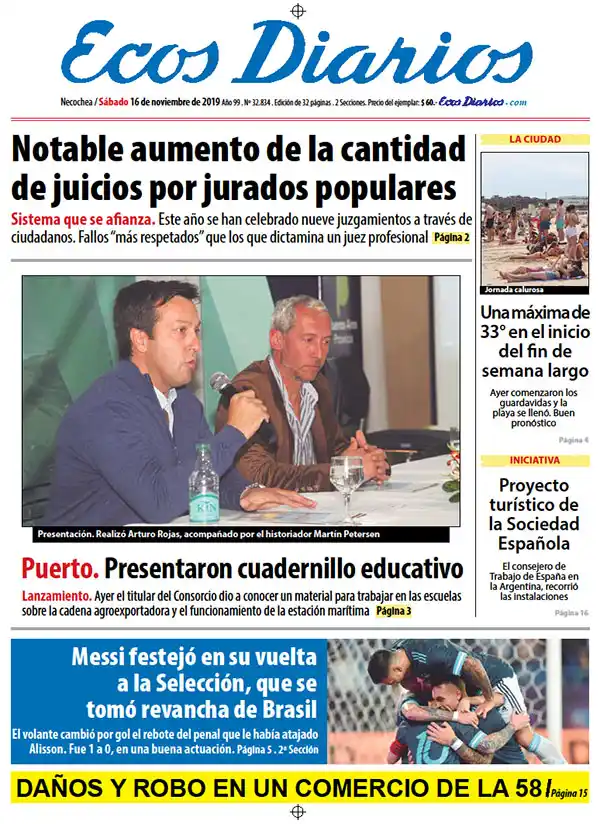 Tapa del 16 de noviembre de 2019