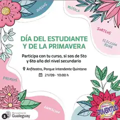 Día del estudiante: la Municipalidad organizan un festejo