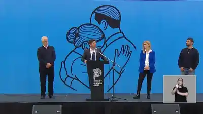 "Lo que vivimos es una catástrofe social", afirmó Kicillof en el acto del Día de la Lealtad Peronista