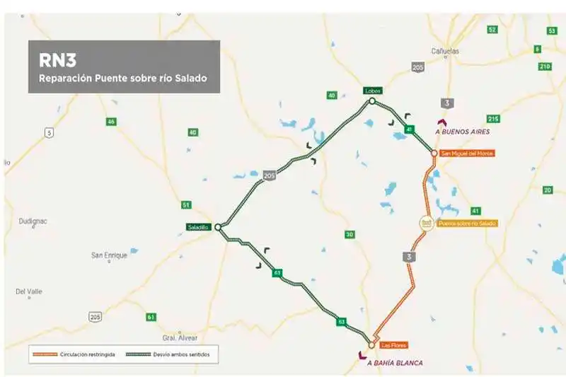 Continúa cerrada al tránsito la Ruta Nacional N°3
