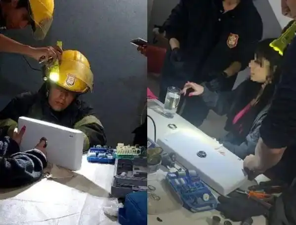 Se le quedó atorado el dedo en el inodoro: tuvo que ser rescatada por los bomberos