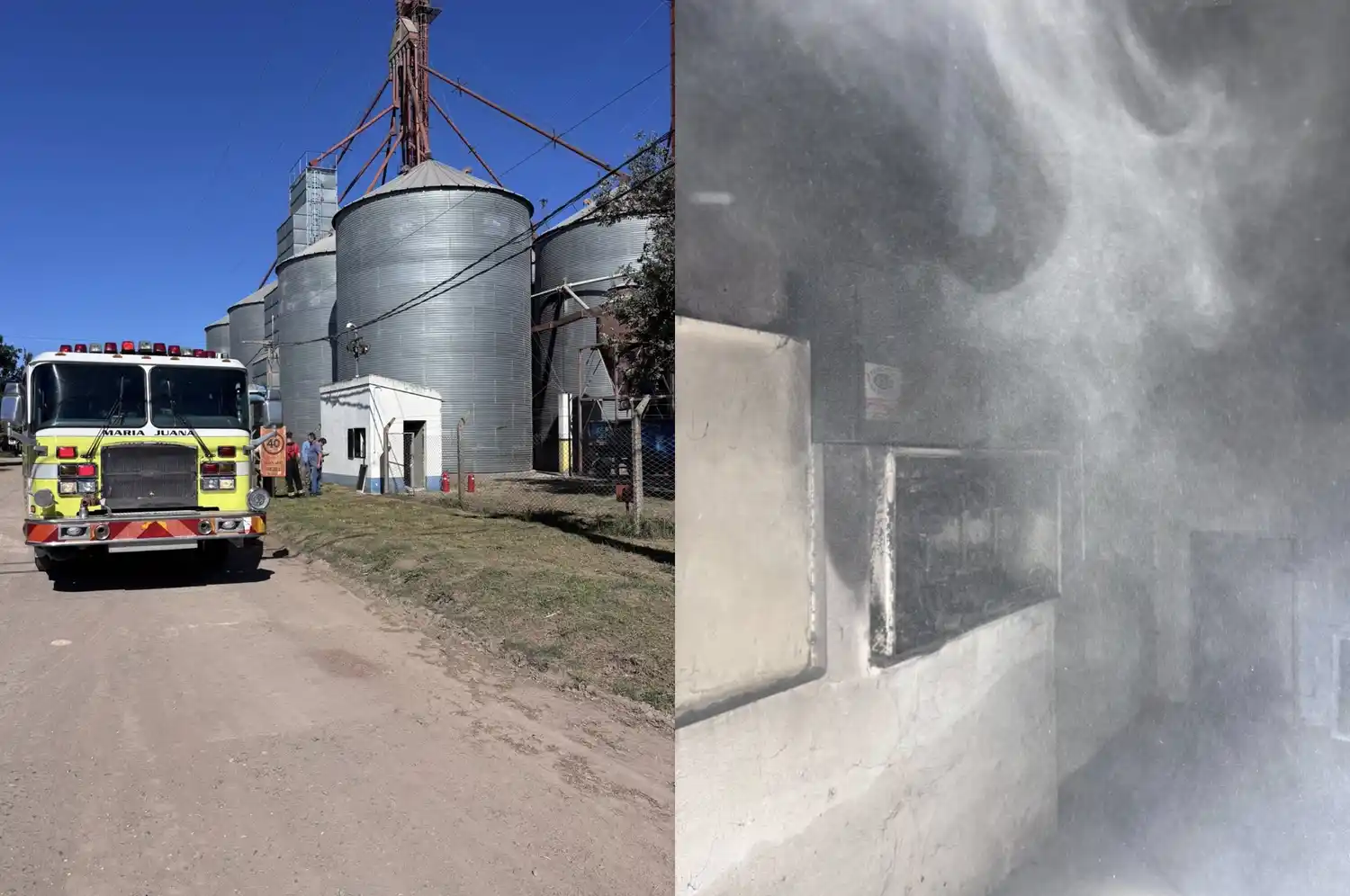 Controlaron un principio de incendio en una planta acopiadora de cereales en María Juana