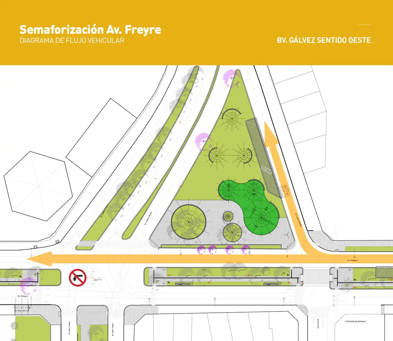 El nuevo sistema de semaforización que reemplazará la rotonda frente al Club Unión