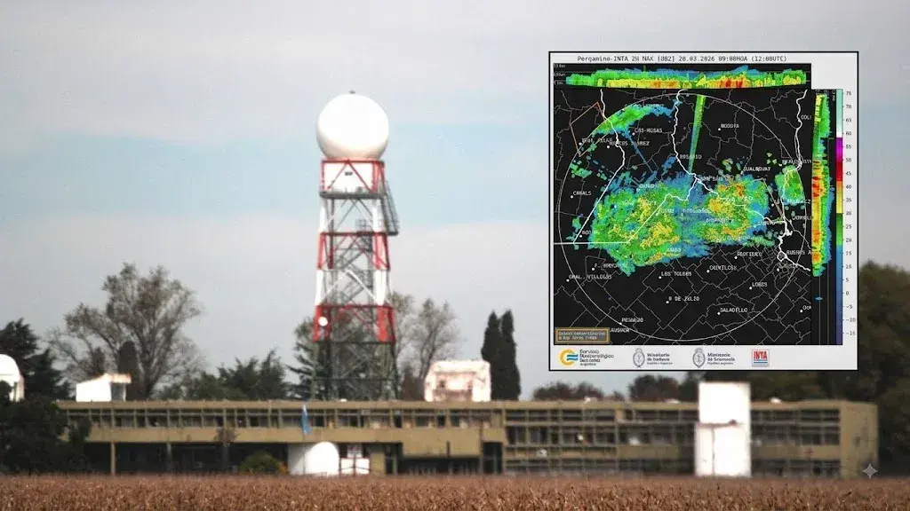 El Radar Pergamino, instalado en el INTA, pertenece al Servicio Meteorológico Nacional. No funciona desde marzo y es necesario ante el fenómeno de El Niño.