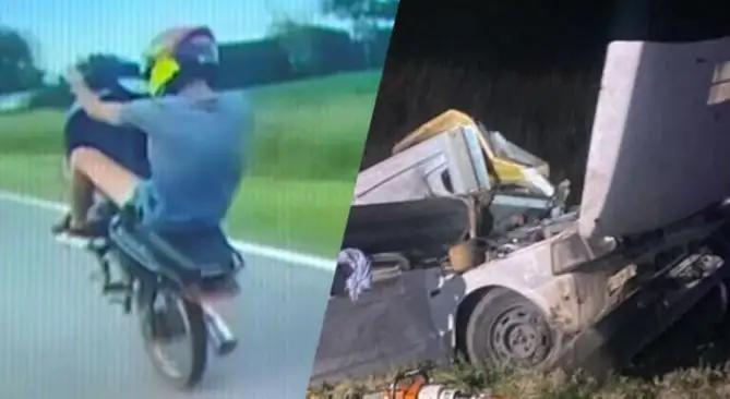 Chocó y mató a una familia en la Ruta 19, quedó libre y ahora publicó un video haciendo piruetas en una moto