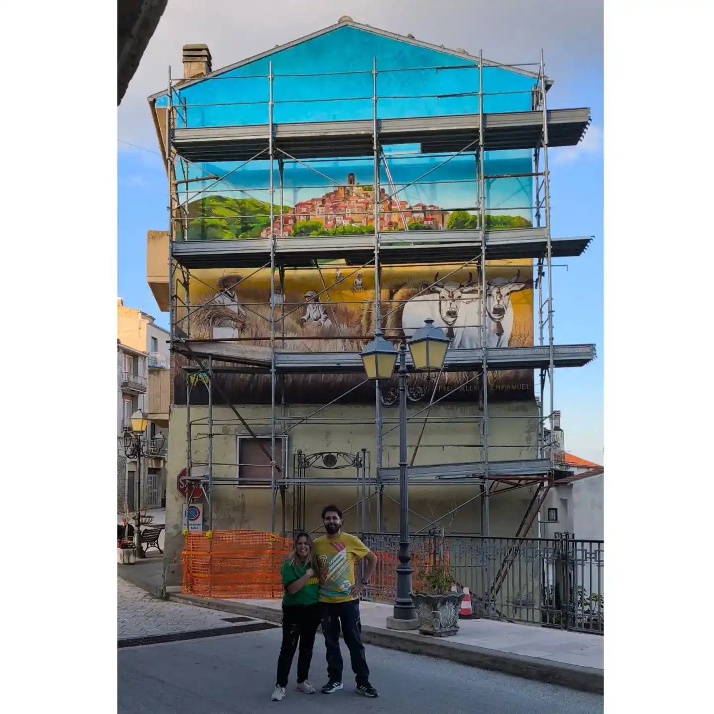 Uno de los murales que realizaron en conjunto en las calles de Italia
