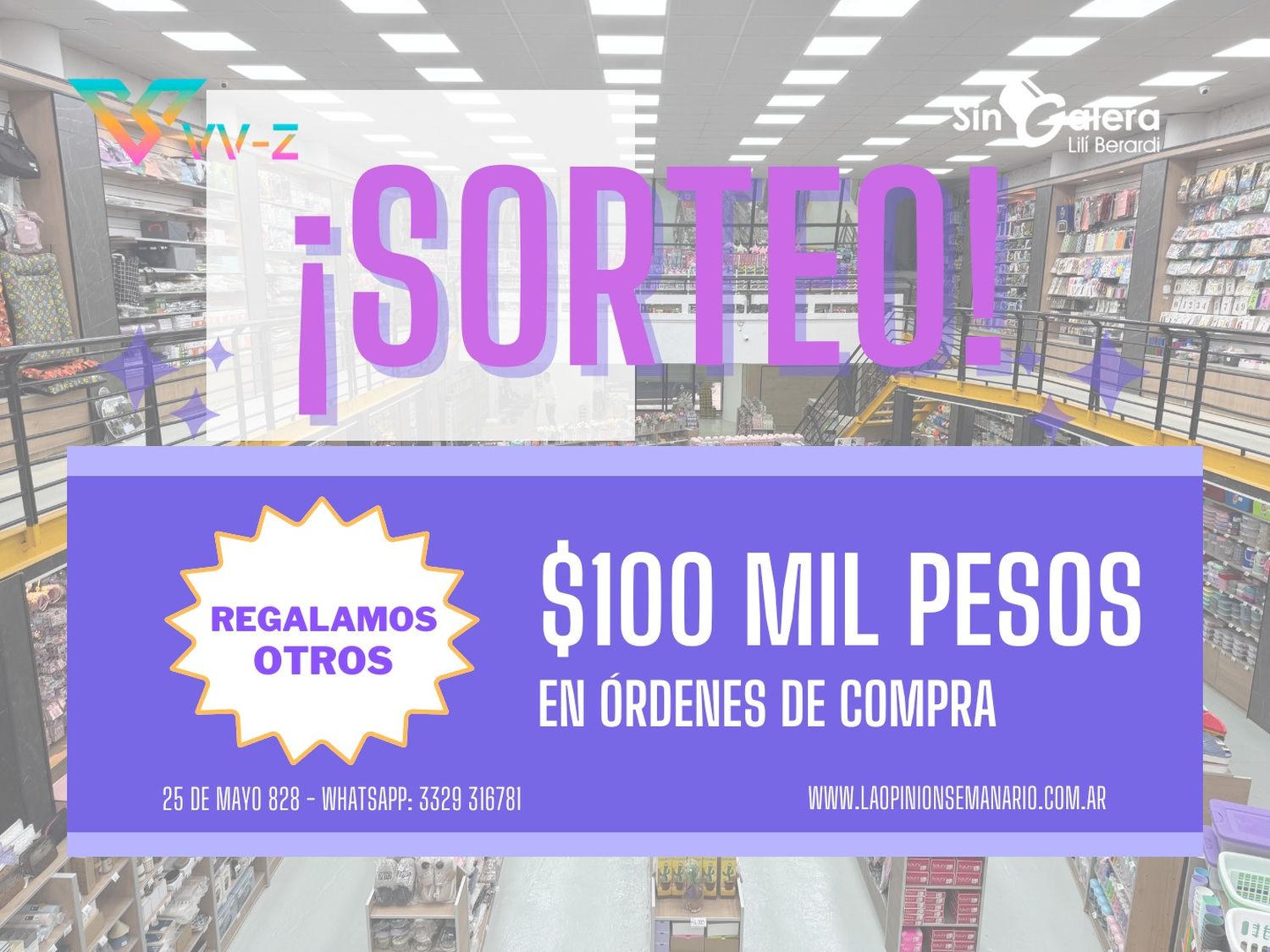 Participá y ganá órdenes de compras en VVZ, bazar y regalos.
