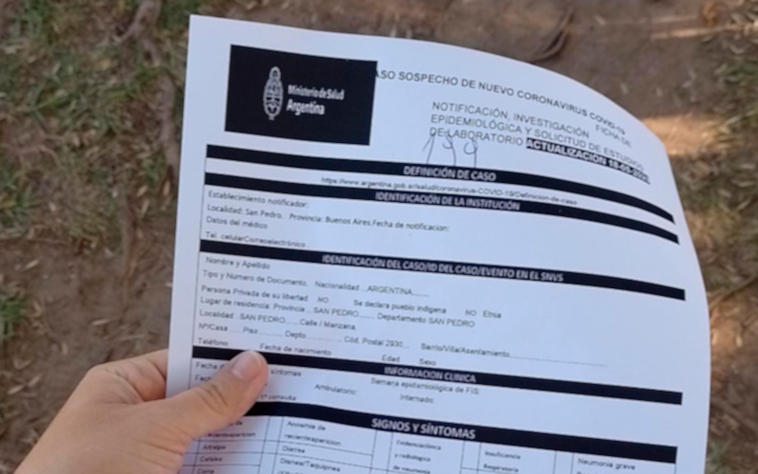 Coronavirus: retoman los hisopados en Andar “en los casos en los que así se determine”