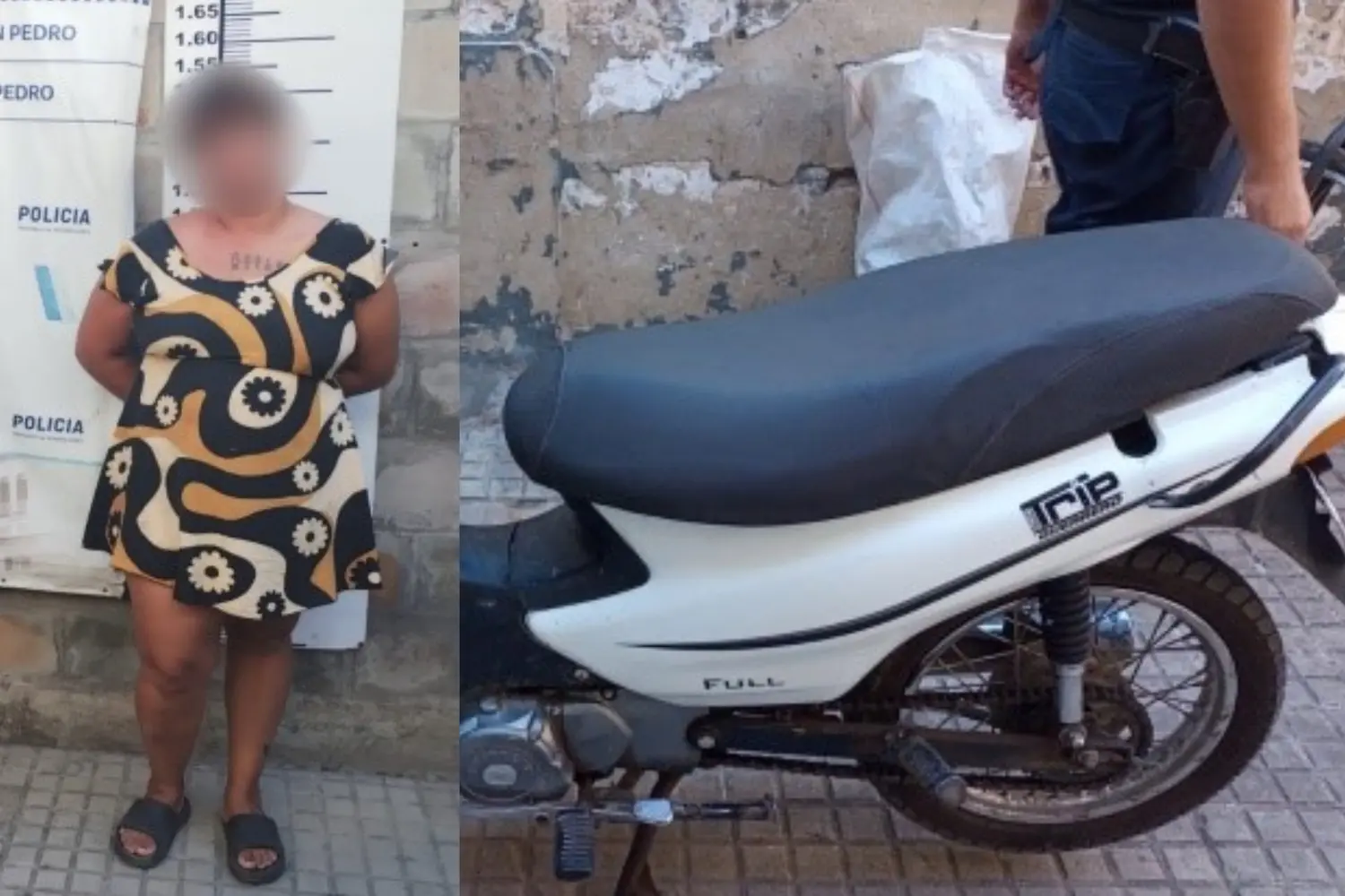 La mujer quedó detenida tras agredir a la otra y dañarle la moto.