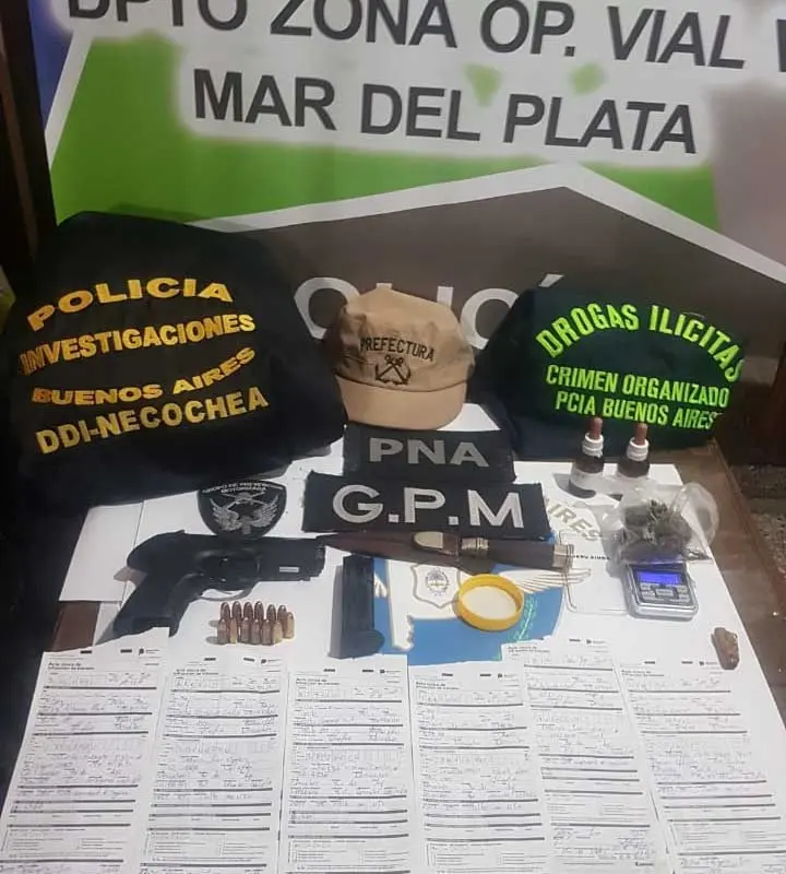 Secuestran una pistola y droga en operativo en ruta