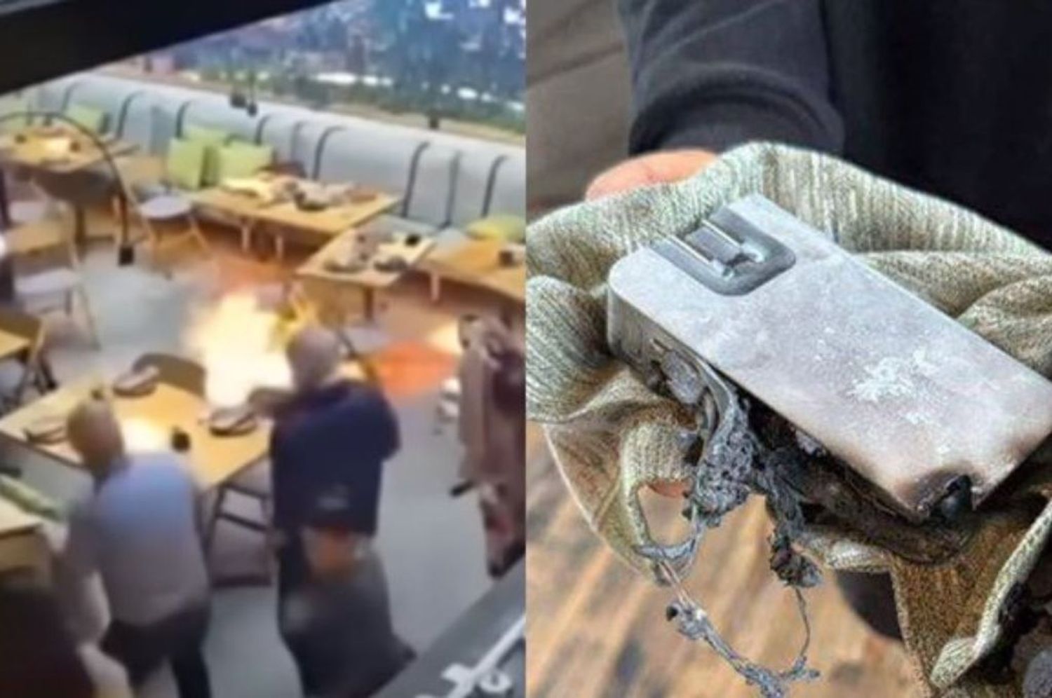 Pánico en México: explotó una batería portátil en un restaurante
